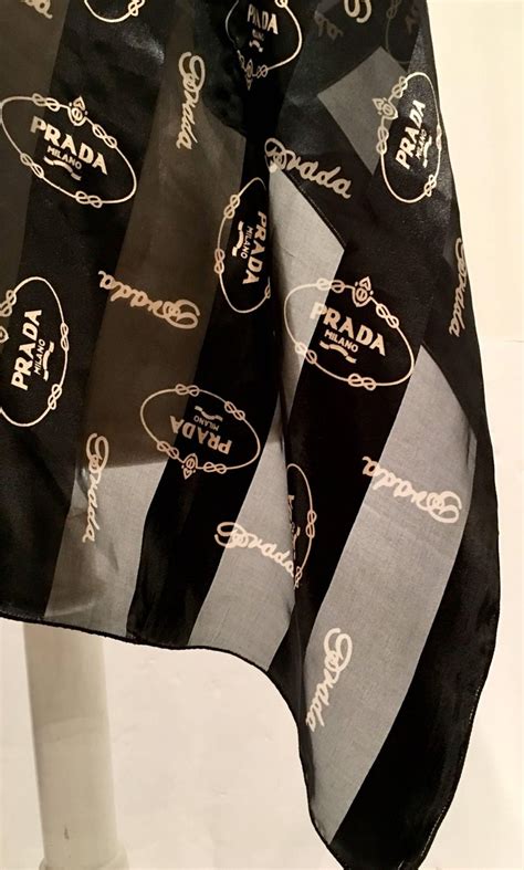 prada silk scarves|black silk Prada milano scarf.